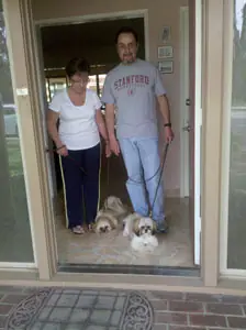 Happy client and trained dog